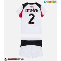 Otroške Nogometnih dresov AC Milan Pervis Estupinan #2 Gostujoči 2025-26 Kratki rokavi (+ hlače)